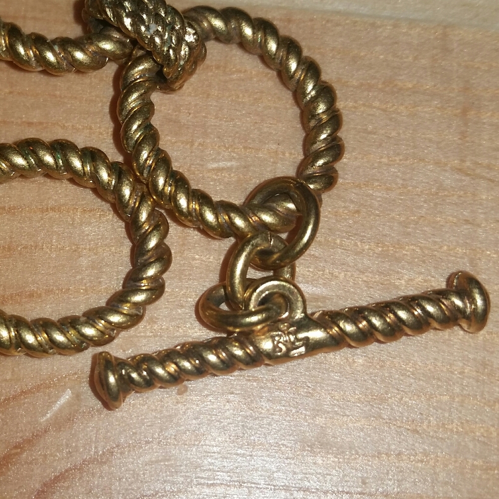 Ralph Lauren Textured Gold Plated Rolo Chain - Picture 5 of 8